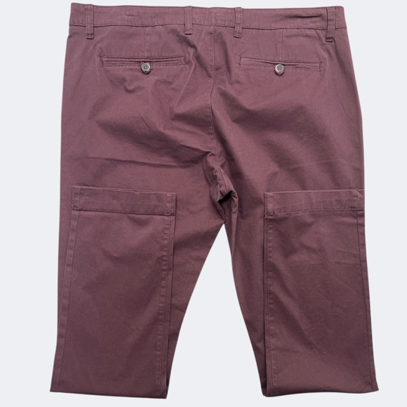 Tailor Vintage Pants Mens 36x32 Burgundy Chino Slim Fit Connecticut Original - Picture 4 of 12